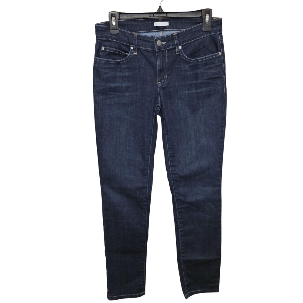 Eileen Fisher Jeans Womens 2 Blue Mid Rise Slim Skinny Stretch Denim Dark Wash